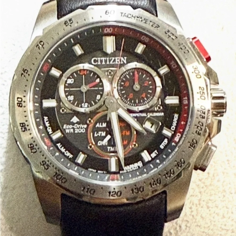 Citizen Promaster EcoDrive Chronograph Date Designer Sport Mens Watch
